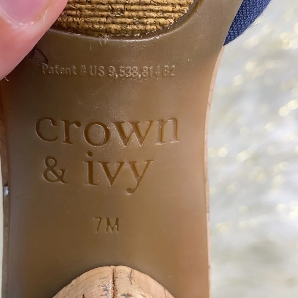 Crown & Ivy - Denim Heeled Slide Shoe Size 7